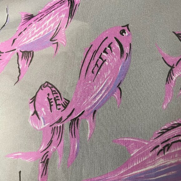 Shipwreck Scarf Lightweight Sea Ocean Underwater Scene Fish Gray‎ Pink Large - Picture 6 of 12